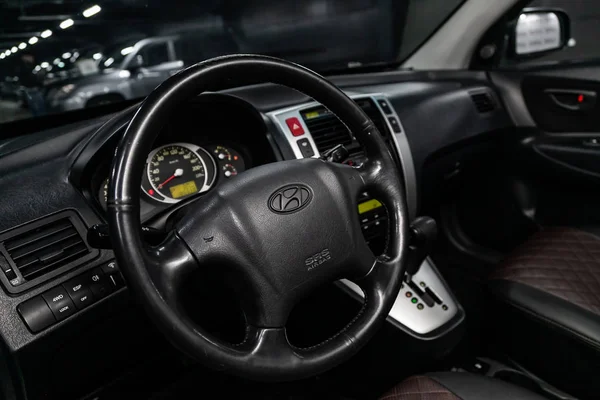 Novosibirsk Russia May 2019 Hyundai Tucson Close Dashboard Speedometer Tachometer — Stock Photo, Image