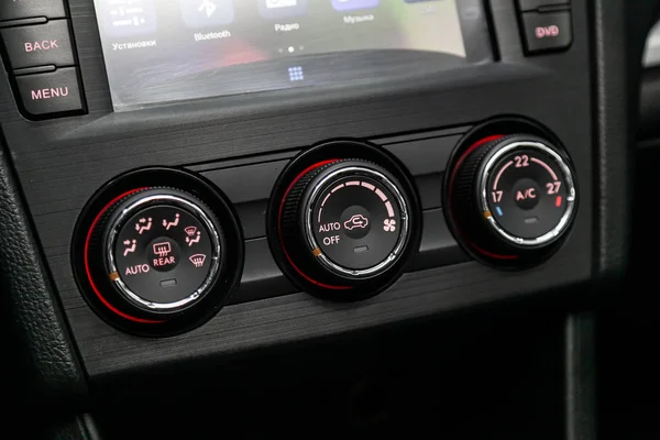 Perda Interior Preto Carro Painel Ajuste Ventilador Condicionado Outros Botões — Fotografia de Stock