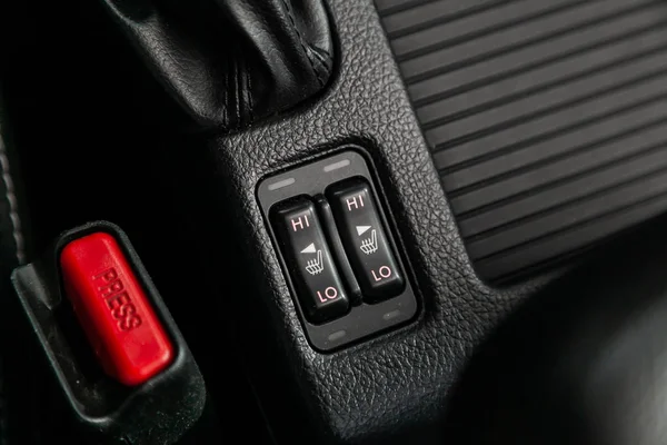 Lose Car Black Interior Dashboard Seat Heating Buttons Other — Stock Photo, Image