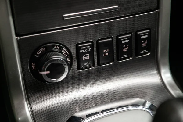 Close Car Black Interior Trunk Release Button — Stock Photo, Image