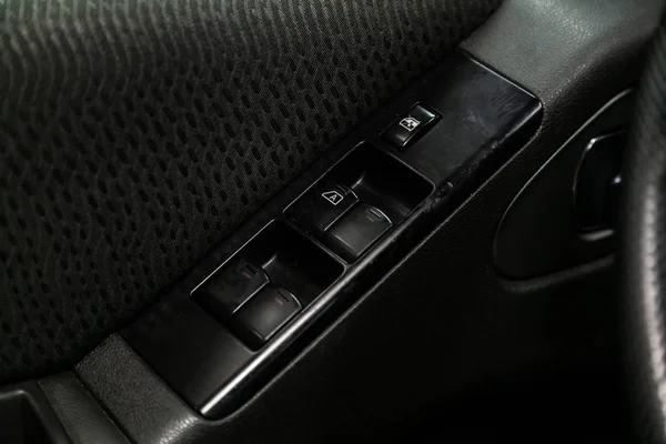 Interior Design Modern Car Window Adjustment Buttons Door Lock Luxury — Stock Photo, Image