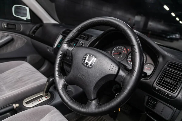 Novosibirsk Rusya Mayıs 2019 Honda Civic Gösterge Panelinin Yakın Çekim — Stok fotoğraf