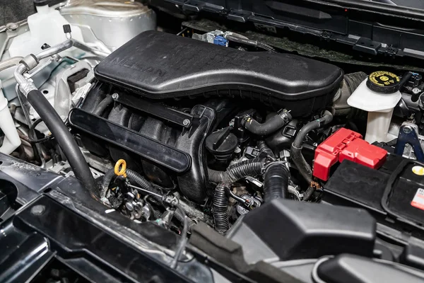 Novosibirsk Russia May 2019 Nissan Trail Close Engine Front View — Stock Photo, Image