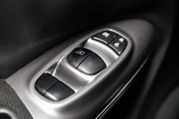 Дизайн Інтер Єру Сучасного Автомобіля Кнопки Налаштування Вікон Дверний Замок — стокове фото