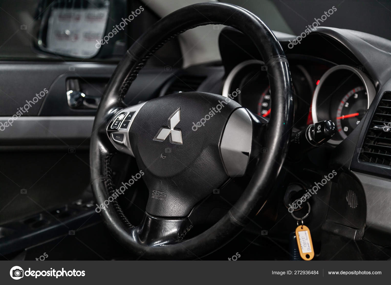 Novosibirsk Russia May 2019 Mitsubishi Lancer Close