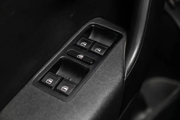 Novosibirsk Russia June 2019 Volkswagen Polo Close Side Door Buttons — Stock Photo, Image