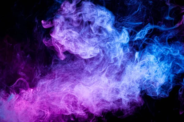 Vastag Színes Füst Rózsaszín Kék Fekete Elszigetelt Alapon Háttérben Füst — Stock Fotó