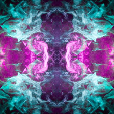 Bulut mavi ve pembe bir kafatası, canavar, dragon siyah Yalıtılmış zemin şeklinde duman. Vape duman kökenli. MoCap cool t-shirt için