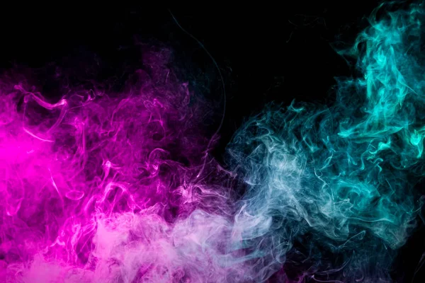 Arte Astratta Fumo Colorato Sfondo Nero Isolato Fermare Movimento Del — Foto Stock