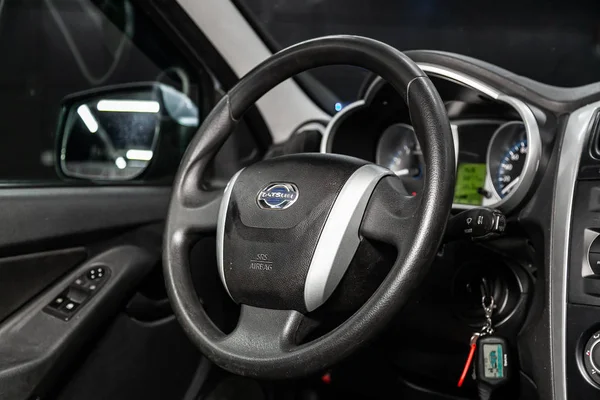 Νοβοσιμπίρσκ Ρωσία Ιουνίου 2019 Datsun Κοντινό Πλαίσιο Του Ταμπλό Ταχύμετρο — Φωτογραφία Αρχείου