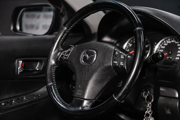 Novosibirsk Rusland Juni 2019 Mazda Close Van Het Dashboard Snelheidsmeter — Stockfoto