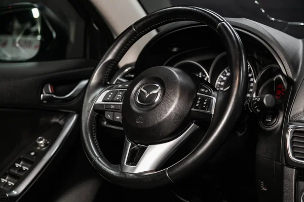 Novosibirsk Rusland Juni 2019 Mazda Close Van Het Dashboard Snelheidsmeter — Stockfoto