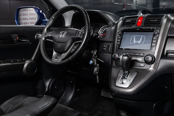 Nowosibirsk Russland Juni 2019 Honda Nahaufnahme Des Armaturenbretts Einstellung Des — Stockfoto