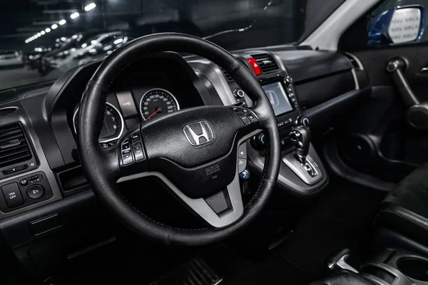 Novosibirsk Rusia Junio 2019 Honda Primer Plano Del Salpicadero Velocímetro —  Fotos de Stock