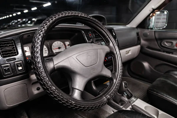 Novosibirsk Russia June 2019 Mitsubishi Pajero Sport Close Dashboard Speedometer — Stock Photo, Image