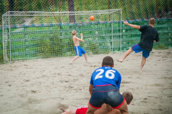 Altai Russia Agosto 2018 Giovani Adolescenti Che Giocano Calcio Giovane — Foto Stock