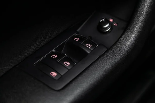 Nowosybirsk Rosja Czerwca 2019 Audi Zbliżenie Przycisków Bocznych Drzwi Przyciski — Zdjęcie stockowe