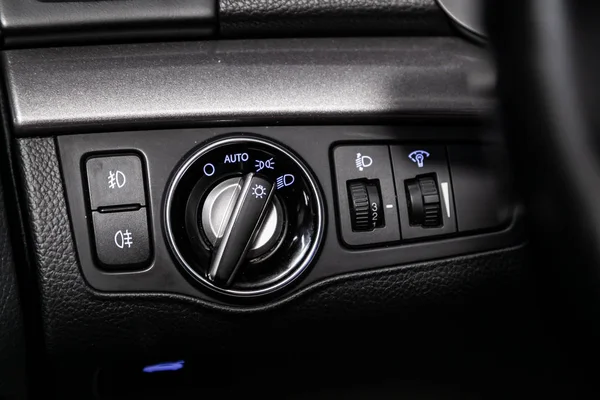 Novosibirsk Russia June 2019 Hyundai I40 Close Headlight Switch Control — Stock Photo, Image