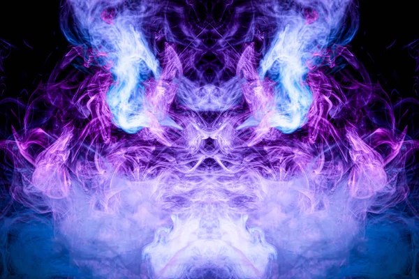 Toxic Movement Blue Purple Color Smoke Abstract Black Background Fire — Stock Photo, Image