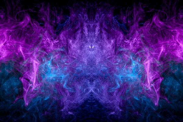 Movimiento Tóxico Color Azul Púrpura Humo Abstracto Sobre Fondo Negro — Foto de Stock
