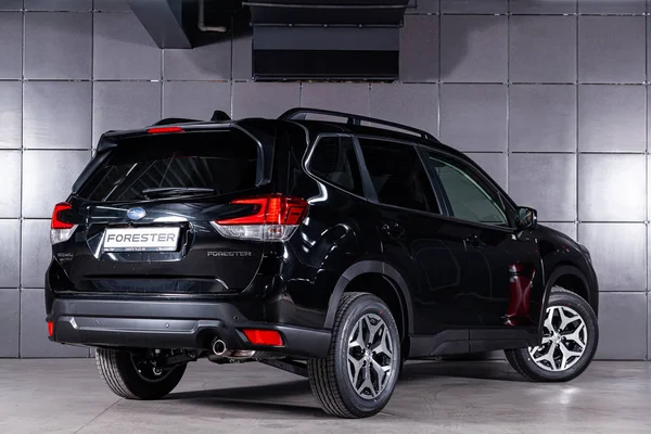 Novosibirsk Rússia Junho 2019 Black Subaru Forester Vista Traseira Fotografia — Fotografia de Stock