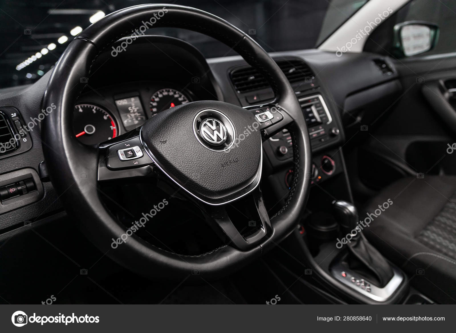 Novosibirsk Russia June 2019 Volkswagen Polo Close Dashboard
