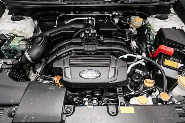 Novosibirsk Rusia Junio 2019 Subaru Primer Plano Del Motor Vista — Foto de Stock