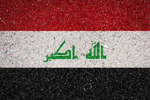 Nationale Vlag Van Irak Een Stenen Achtergrond Het Concept Van — Stockfoto