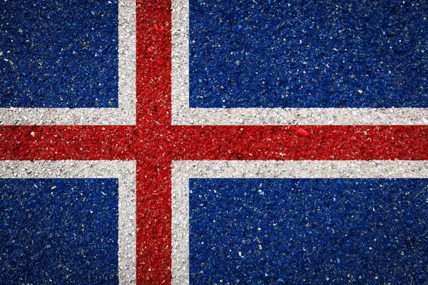 Národní Vlajka Islandu Kamenném Pozadí Pojetí Národní Hrdosti Symbolu Země — Stock fotografie