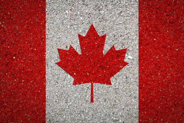 Bandera Nacional Canadá Sobre Fondo Piedra Concepto Orgullo Nacional Símbolo — Foto de Stock
