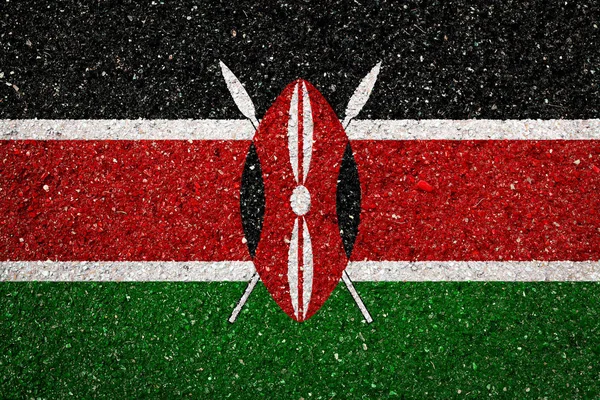 Taş Zeminüzerine Kenya Ulusal Bayrağı Ulusal Gurur Kavramı Ülkenin Sembolü — Stok fotoğraf