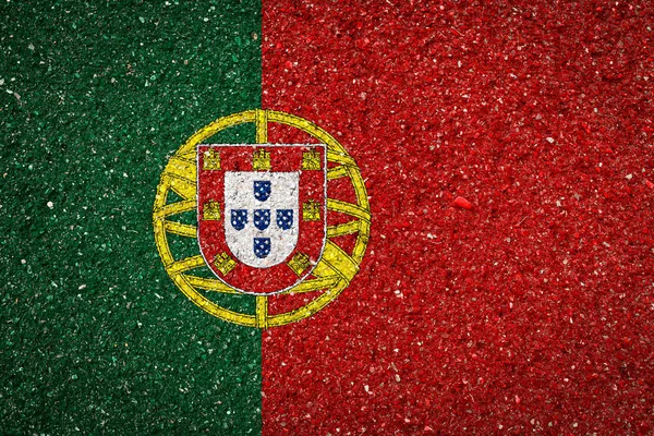 Bandera Nacional Portugal Sobre Fondo Piedra Concepto Orgullo Nacional Símbolo — Foto de Stock
