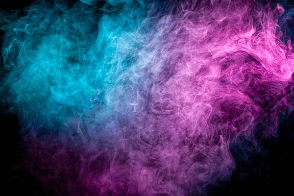 Ροζ Και Μπλε Σύννεφο Καπνού Μαύρο Φόντο Απομονωμένες Φόντο Από — Φωτογραφία Αρχείου