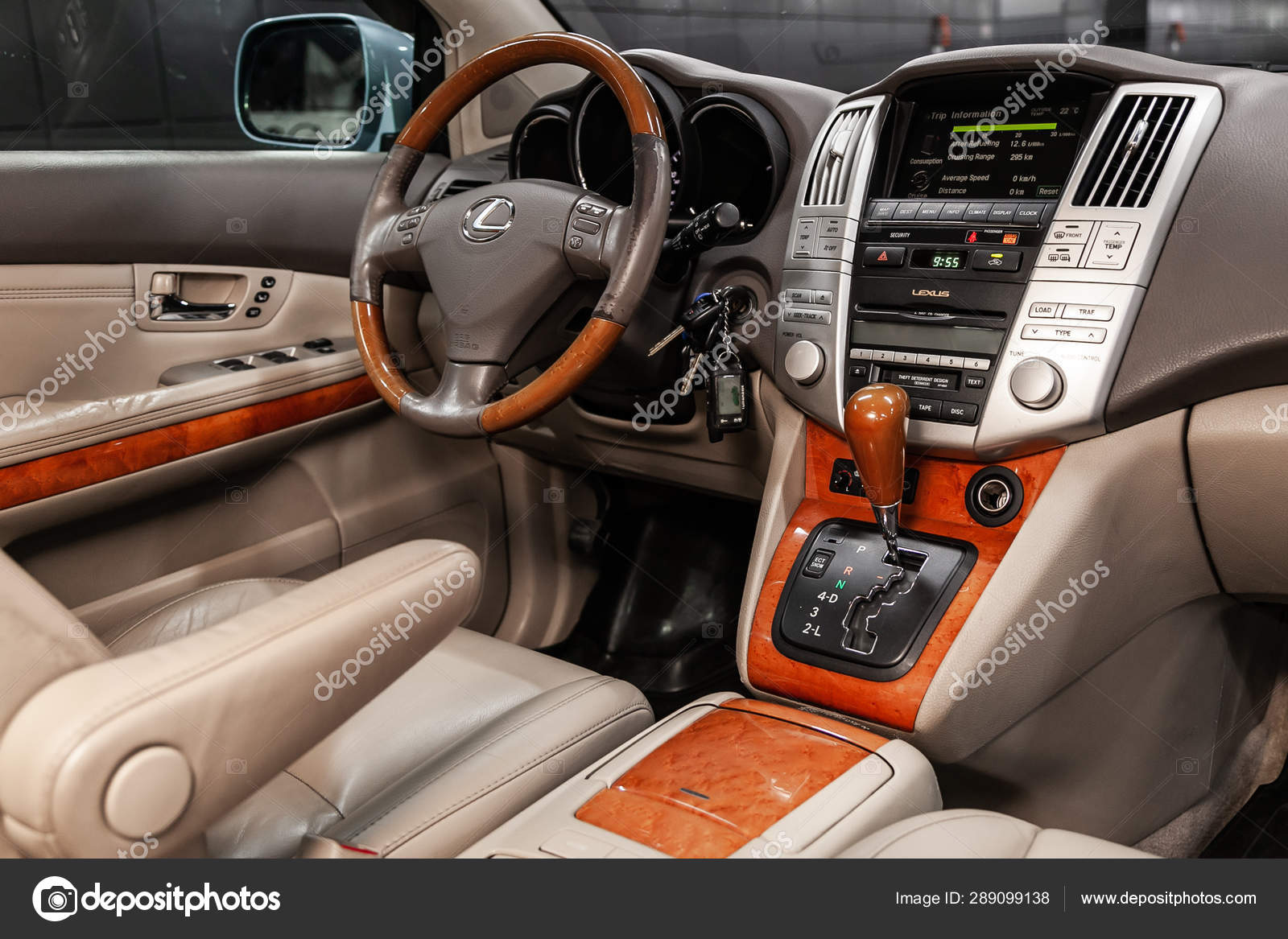 Novosibirsk Russia July 2019 Blue Lexus 350 Close Dashboard