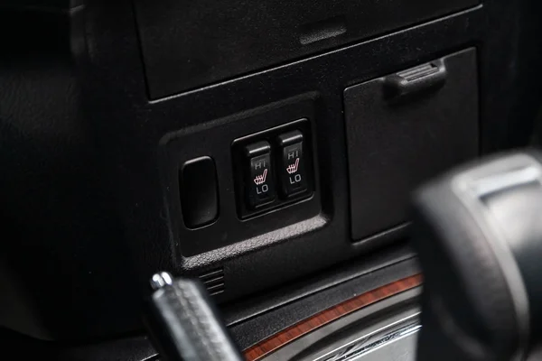 Novosibirsk Russia July 2019 Mitsubishi Pajero Close Seat Heating Buttons — Stock Photo, Image