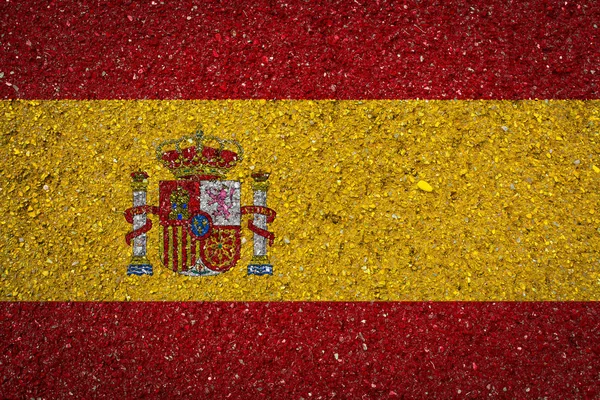 Bandeira Nacional Espanha Fundo Pedra Conceito Orgulho Nacional Símbolo País — Fotografia de Stock