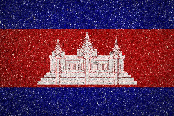 Drapeau National Cambodge Sur Fond Pierre Concept Fierté Nationale Symbole — Photo