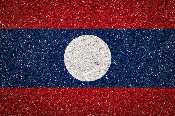 Bandera Nacional Laos Sobre Fondo Piedra Concepto Orgullo Nacional Símbolo —  Fotos de Stock