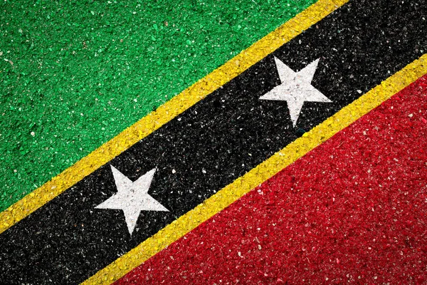Государственный Флаг Сент Китса Невиса Каменном Фоне Концепция Национальной Гордости — стоковое фото