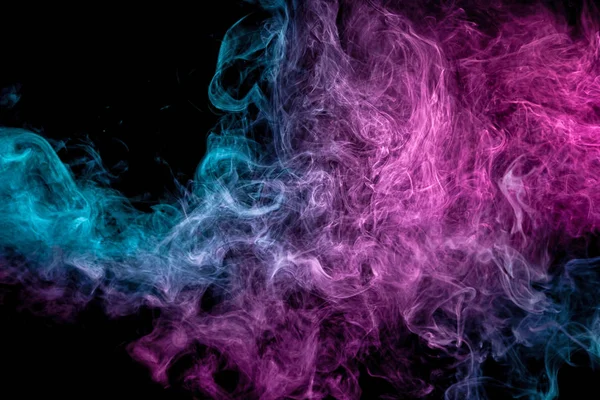 Blue Pink Bomb Smoke Black Isolated Backgroun — Stock Photo, Image