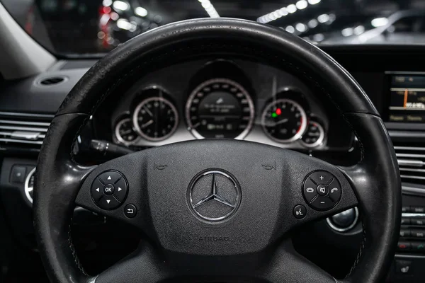 Nowosybirsk Rosja Lipca 2019 Mercedes Benz Class Zbliżenie Deski Rozdzielczej — Zdjęcie stockowe