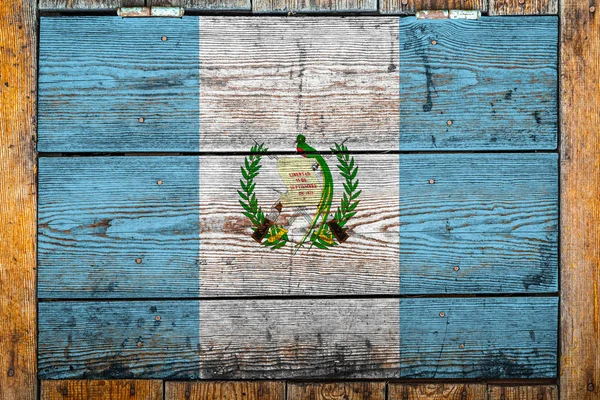 Nationale Vlag Van Guatemala Een Houten Muur Achtergrond Het Concept — Stockfoto