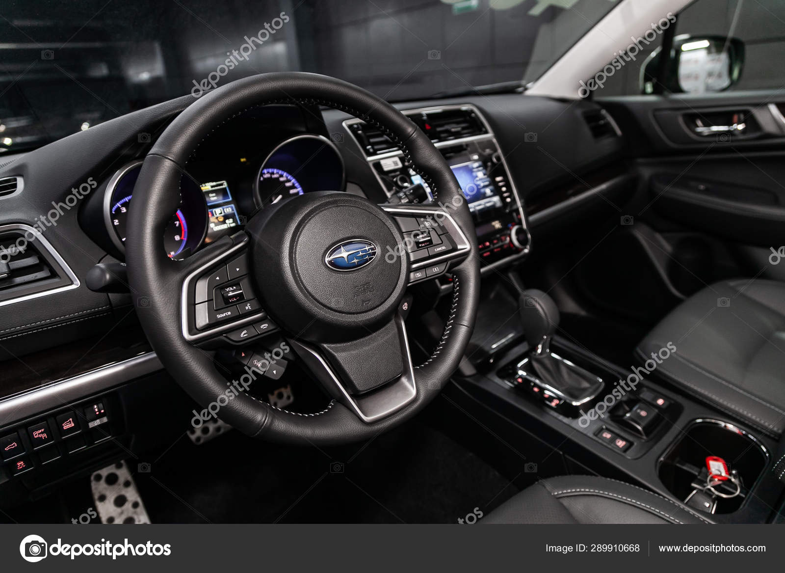 Novosibirsk Russia June 2019 Subaru Outback Close Dashboard