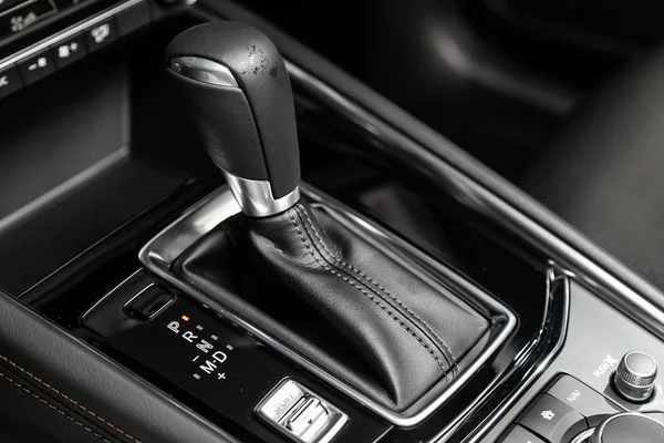 Novosibirsk Russia June 2019 Mazda Close Accelerator Handle Buttons Automatic — Stock Photo, Image