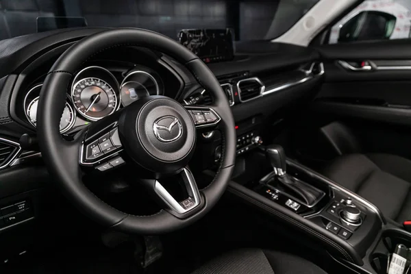 Novosibirsk Rusland Juni 2019 Mazda Close Van Het Dashboard Snelheidsmeter — Stockfoto