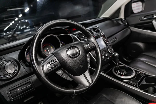 Novosibirsk Rusland Juli 2019 Mazda Close Van Het Dashboard Snelheidsmeter — Stockfoto