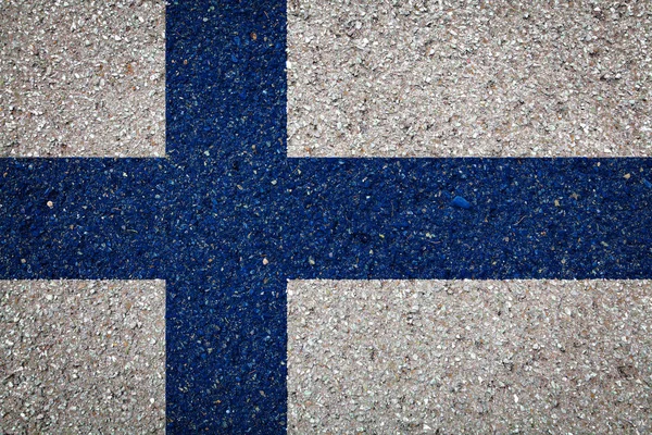 Bandera Nacional Finlandia Sobre Fondo Piedra Concepto Orgullo Nacional Símbolo — Foto de Stock