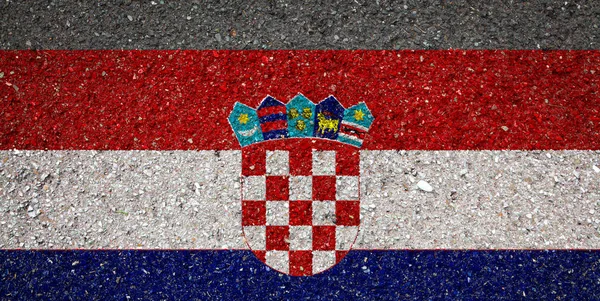 Bandera Nacional Croacia Sobre Fondo Piedra Concepto Orgullo Nacional Símbolo —  Fotos de Stock