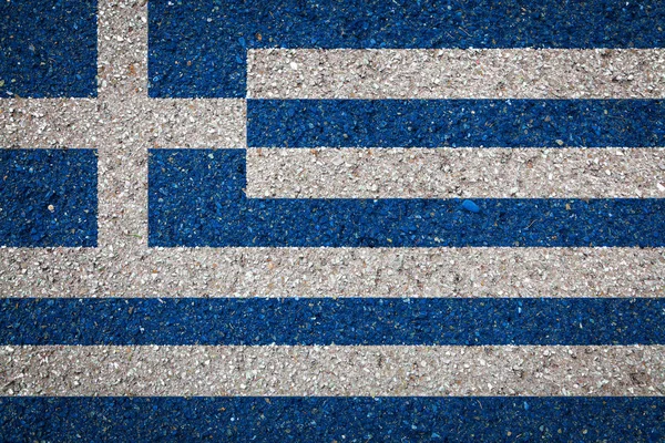 Bandera Nacional Grecia Sobre Fondo Piedra Concepto Orgullo Nacional Símbolo — Foto de Stock