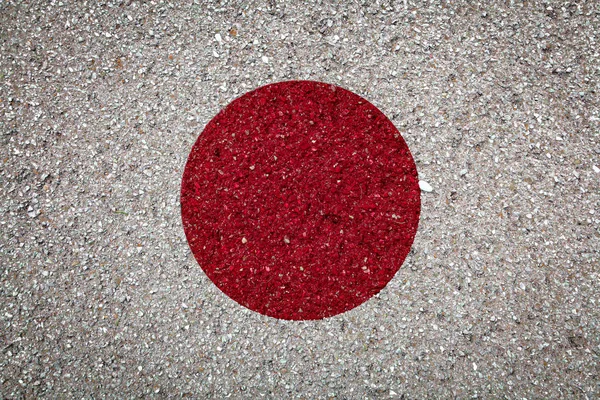 Národní Vlajka Japonska Kamenném Pozadí Pojetí Národní Hrdosti Symbolu Země — Stock fotografie
